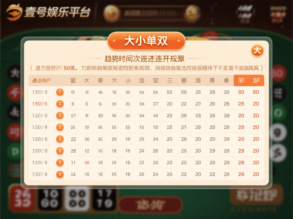 在壹号娱乐平台上，大小单双的结果看似随机，但通过长